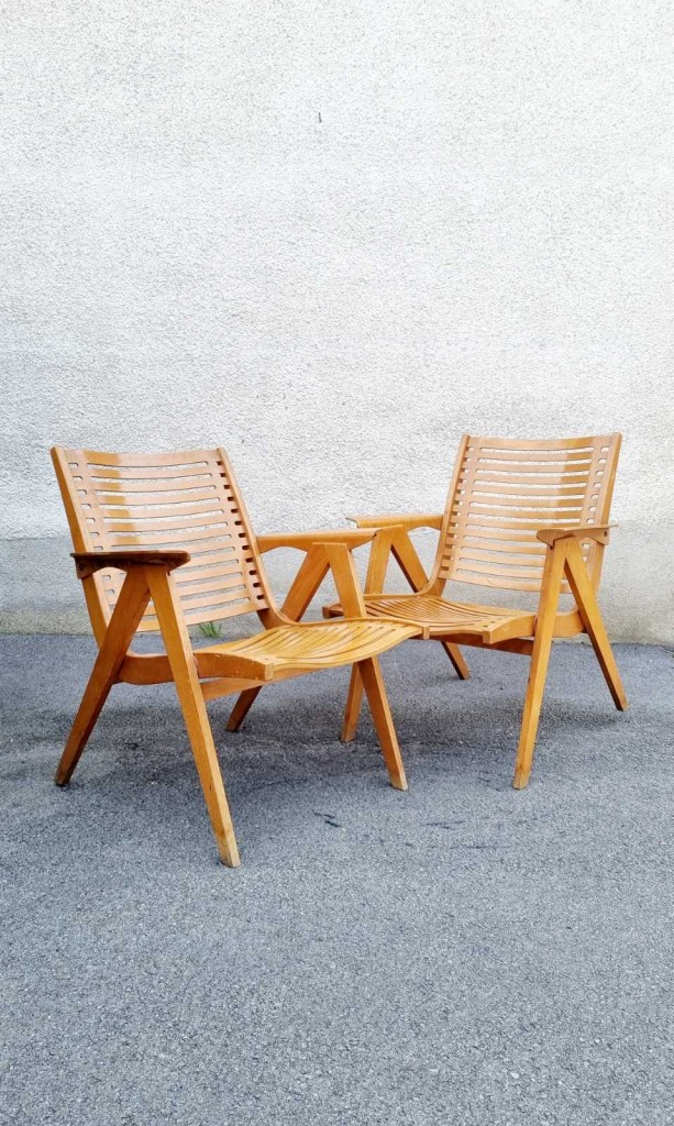 Mid Century Rex Lounge Armchairs Model 120 Designed by Niko Kralj, Slovenia 60s