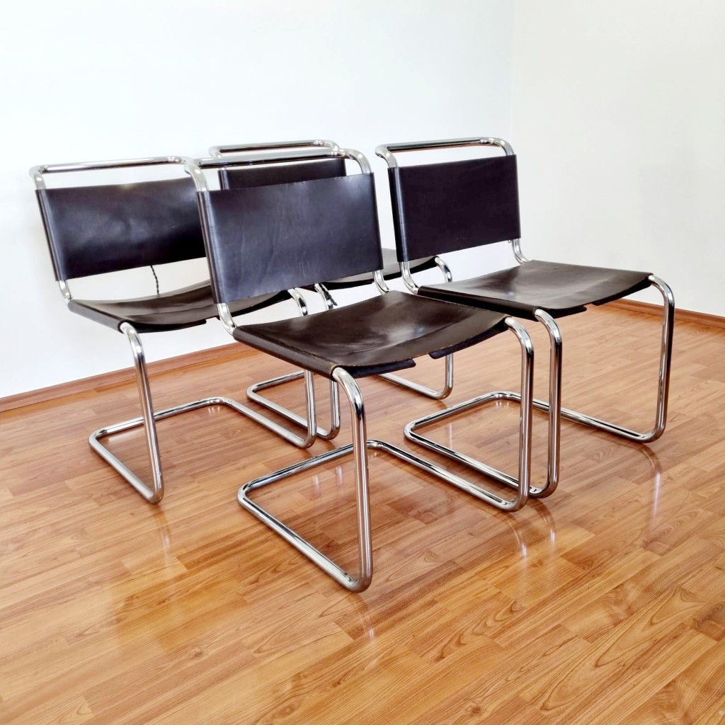 Bauhaus B33 Dining Chairs by Marcel Breuer for Gavina, Italy 60s, Set of 4