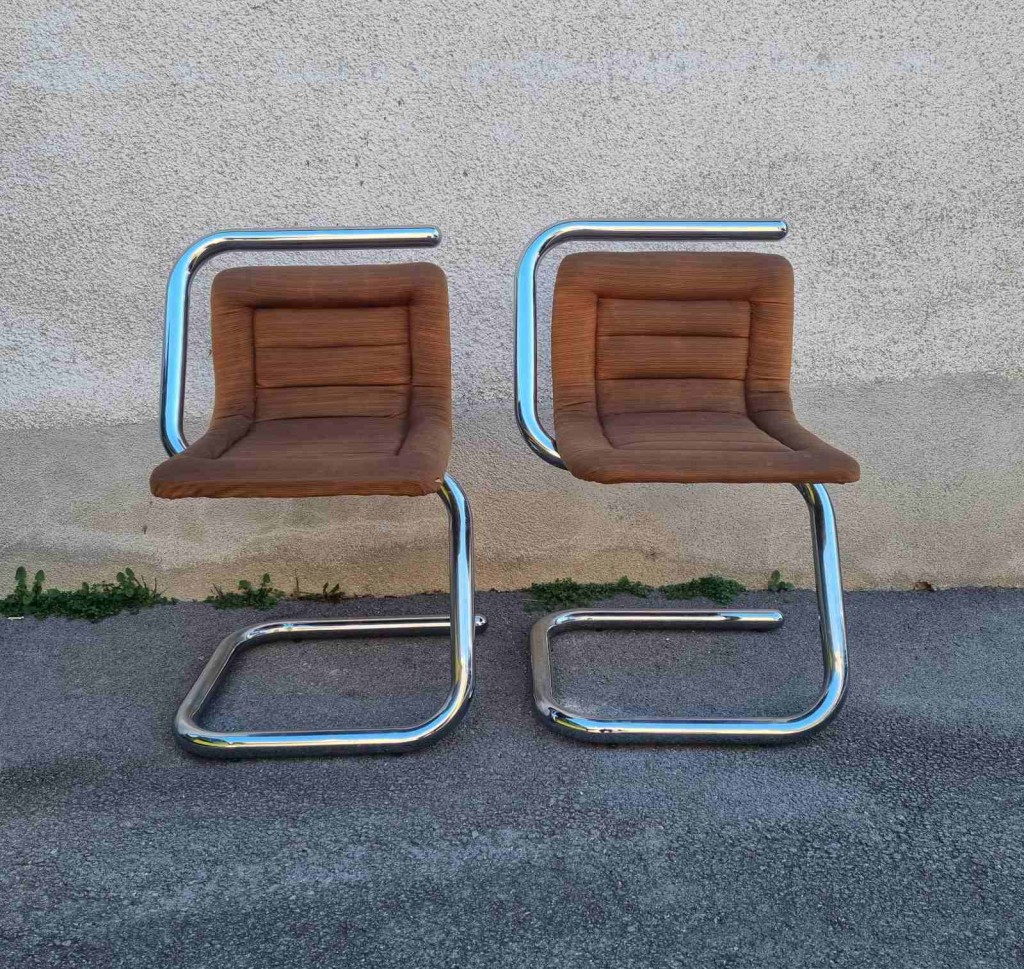 Italian Mid Century Modern Chrome Tubular 